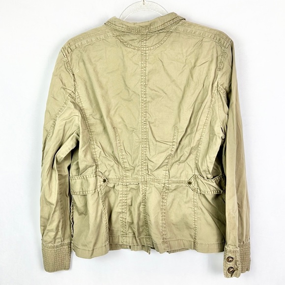 SUPPLIES |🫒Olive Army Green Button-Up Long-Sleeved Military Washed Worn Jacket - Picture 4 of 16